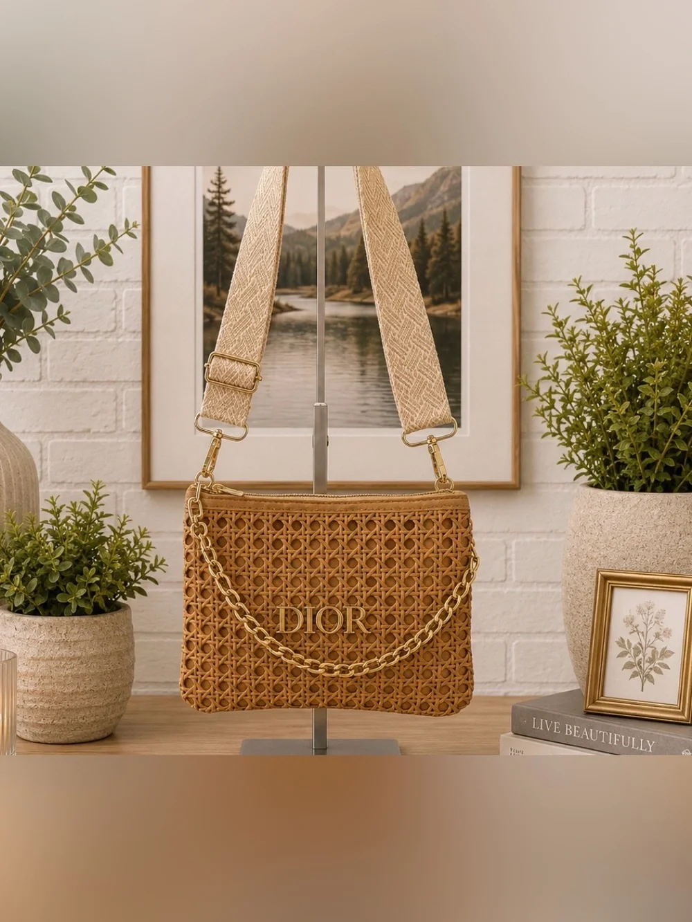 Dior Woven Cosmetic/Beauty Pouch with GWP item